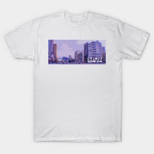 Japanese city pop art series 2 - Nagoya Japan in - retro aesthetic - Vaporwave style T-Shirt